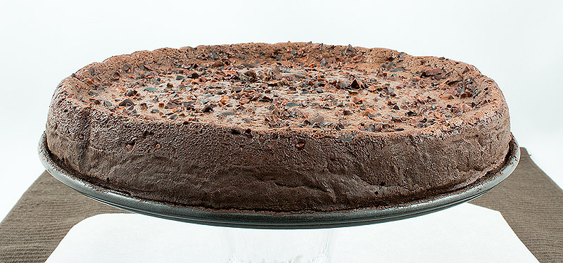 easy chocolate desserts, dessert photos, best dessert recipes A close up photo of David Lebovitz's Racine Cake sprinkled cocoa nibs.
