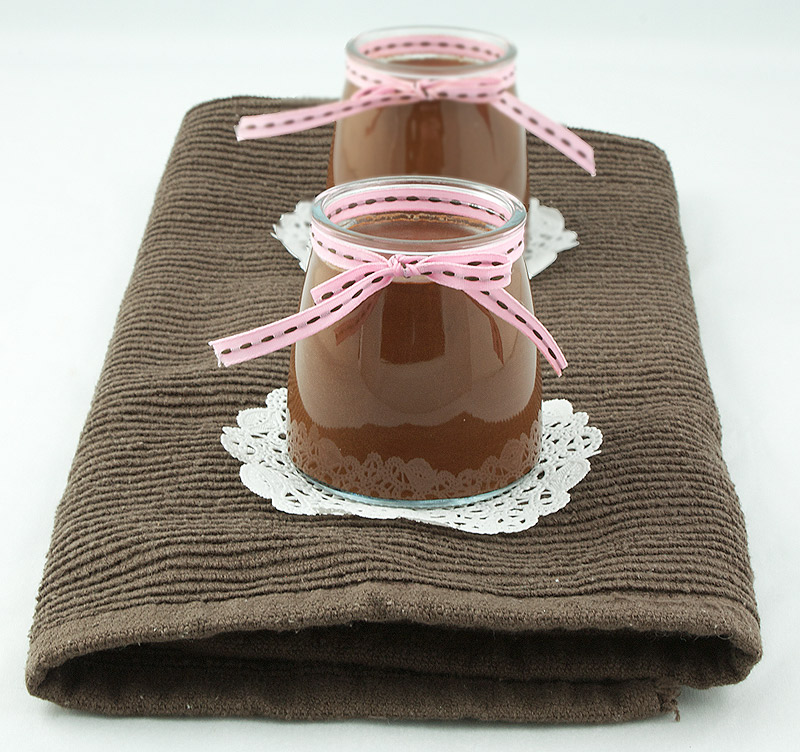 Chocolate Chantilly A photo of 2 Chocolate Chantilly desserts in glass cups.