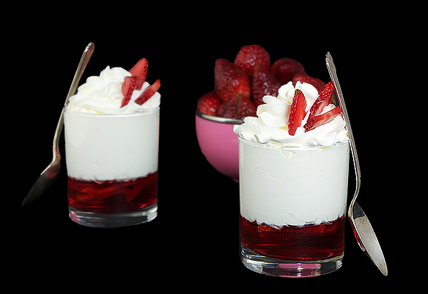 recipe for strawberry trifle, recipes with strawberries, easy strawberry recipes A photo of Strawberry Shortcake Trifle served in glass dessert cups.