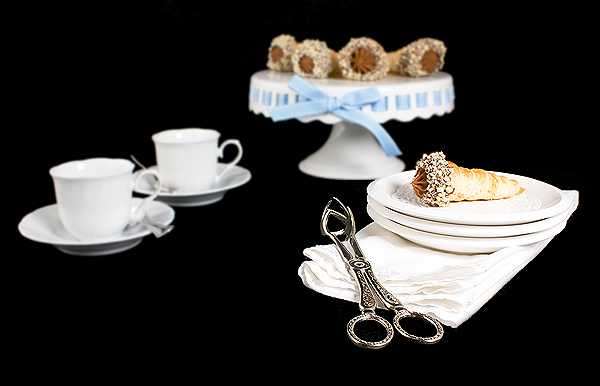 Pastry Cream A photo of Italian Desserts, Cannoncini filled with Pastry Cream.