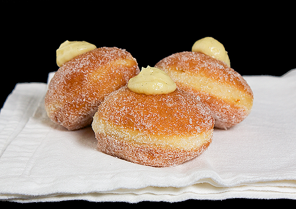 Bomboloni alla Crema - Krapfen {Italian Cream-Filled Donuts} A photo of Bomboloni alla Crema, Italian Cream-Filled Donuts.