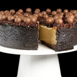 Grace's Sweet Life Baked Cheesecake A close up photo of a Baked Cheesecake on a cake stand.